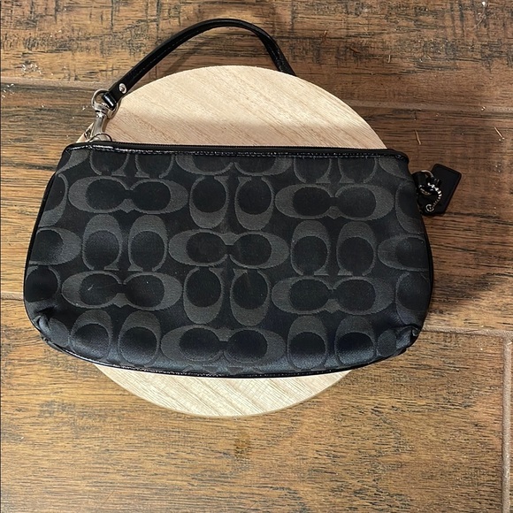 Coach Black Signature Wristlet - Picture 2 of 3